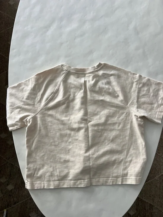 Vuori Short Sleeve Mackenzie Top - Natural Cream Size Small Oversized $88 - Picture 5 of 8